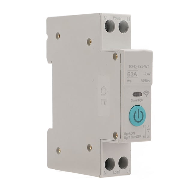 Wifi Circuit Breaker, Phone Remote Control 3 Timing Modes Function Wifi Smart Switch DIN Rail Mounted Smart Wifi Switch for Household Appliances Suitable for Smart Home
