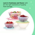 thumbnail image 5 of 10 piece food storage bowl set, featuring vintage colors, dishwasher washable, BPA free (5 containers, 5 lids), 5 of 9