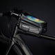 thumbnail image 3 of Bolsa de bicicleta Bolsas impermeables para montaje de teléfono de bicicleta, bolsa de tubo superior con marco frontal con pantalla táctil, funda de soporte para teléfono, bolsa de almacenamiento de h, 3 of 7