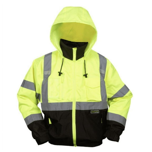 J301-3XL 3X Large Reptyle Class III, lime 3-in-1 bomber jacket