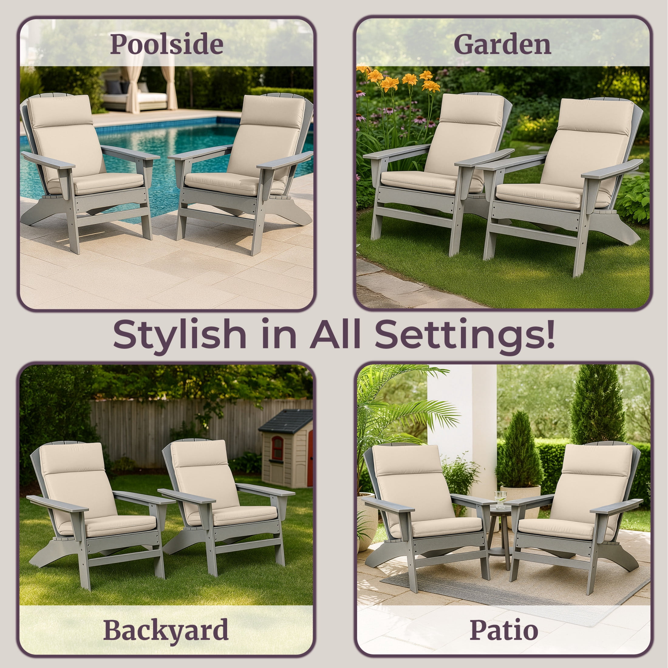 Lavish Home 45x21.5x3in High Back Outdoor Chair Cushion with Ties (Tan)