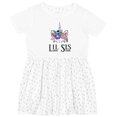 thumbnail image 3 of Inktastic Little Sister Unicorn Lil Sis Girls Toddler Dress, 3 of 5