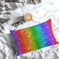 thumbnail image 5 of Pofeuu Glitter Rainbow Print Polyester Microfiber Plush Pillowcases, Super Soft and Cozy Pillow Case Covers with Envelop Closure（Pillow core not included）-16"x24", 5 of 6