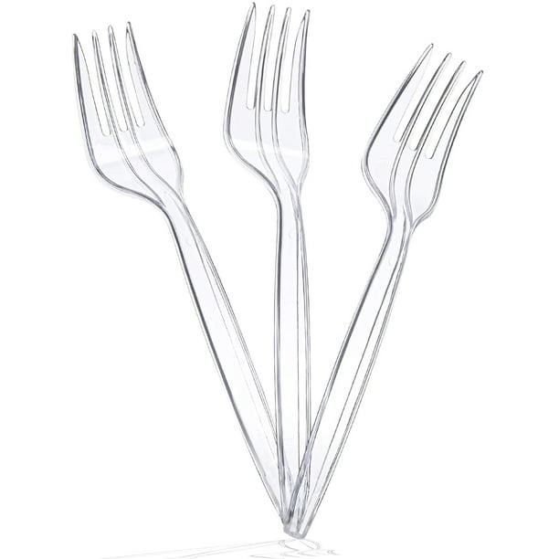 Tenedores de plástico, tenedores desechables resistentes y duraderos para uso en fiestas, picnic, barbacoa o restaurante, tenedores de plástico a granel 100 piezas oso de fresa Hogar