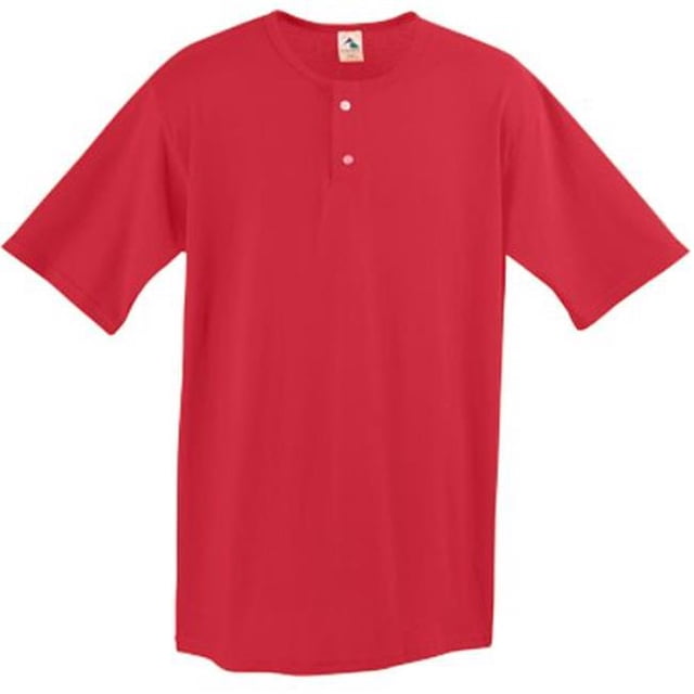 580A Maillot de Baseball à Deux Boutons, Rouge - 2X