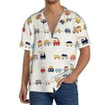 thumbnail image 3 of Honeii 's Colorful Trains for men's short-sleeved button-up collared shirt featuring a pocket, perfect for beach vacations, and travel adventures., 3 of 5
