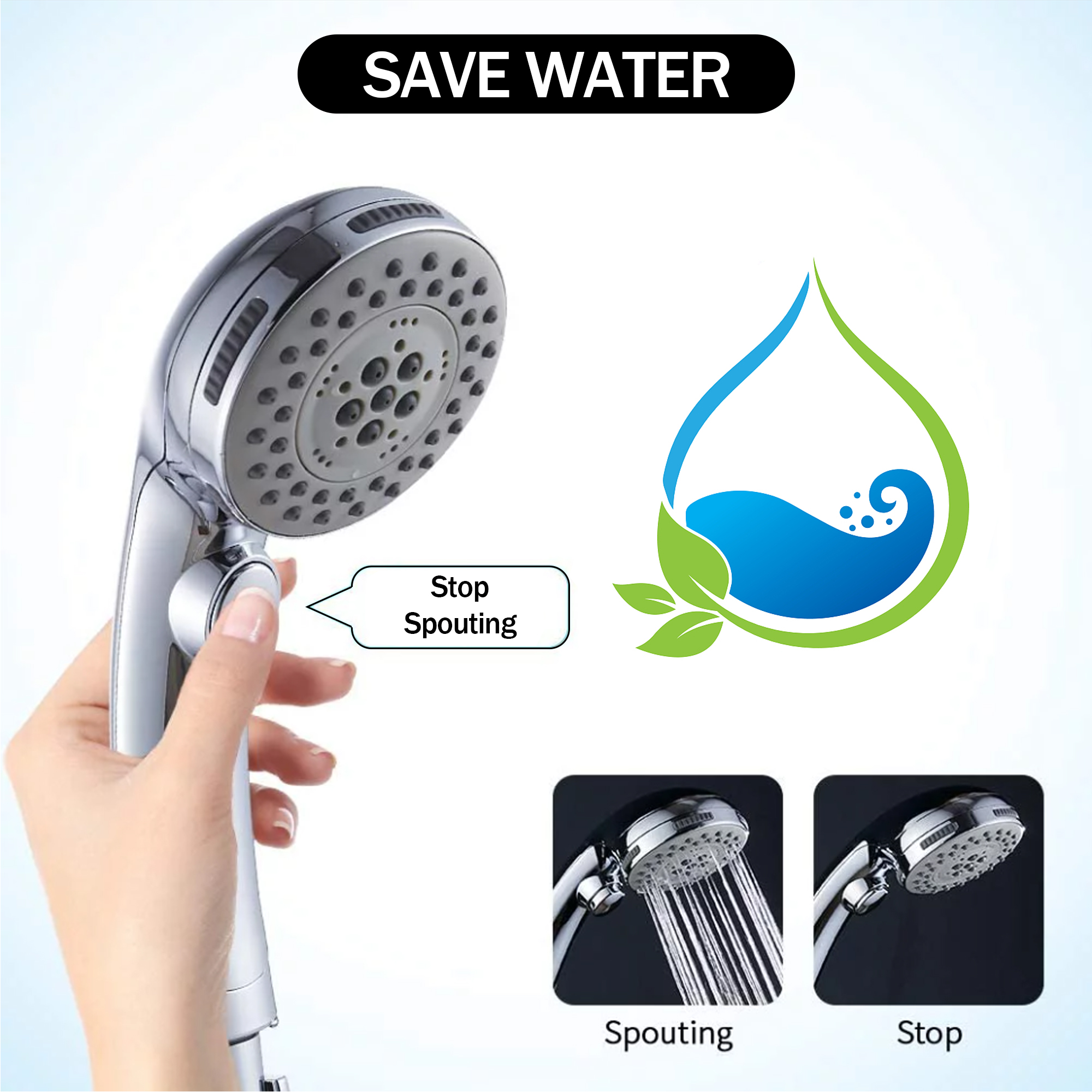 SUPTREE 6-Mode Handheld Showerhead with Hose photo 3