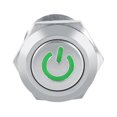 thumbnail image 2 of Interruptor pulsador de encendido de 12 mm, impermeable, momentáneo, LED verde, 3 V, 2 of 3