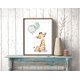 thumbnail image 2 of piezas Póster decorativo para habitación infantil - Cuadros infantiles de color verde menta y gris para niños y niñas - Póster Globo de animales de la selva Safari, 2 of 3