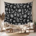thumbnail image 2 of Nautical Black Tapestry for Bedroom Wall Hanging Tapestry, Retro Sailing Boat Map Anchor Rudder Ceiling Backdrop Tapestries Poster Blanket Wall Decor for Teens Room Living Room Dorm 51" x 59", 2 of 8