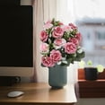 thumbnail image 2 of 15 HeadsFake Roses Artificial Flowers for Outdoors Spring Valentines Day Decorations, UV Resistant Fake Flower Bouquet Faux Silk Roses for Wedding Home Cemetery Summer Decor, 2 of 5