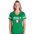 thumbnail image 1 of Womens Italy Football V-Neck T-Shirt, 1 of 5