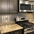 thumbnail image 4 of Art3d Peel and Stick Backsplash Tile 12"x12" Brushed Silver Aluminium Silver Bathroom/Kitchen Tile,Metal Wall Stickers (10-Pack), 4 of 7