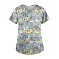 thumbnail image 4 of Top exfoliante con escote en V, manga corta, multiusos para mujeres, para SPA, cosmetología, camisa fácil de limpiar, uniforme de trabajo de enfermera XL, 4 of 8