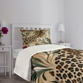 thumbnail image 3 of Ambesonne Leopard Print Quilted Bedspread Set 2 Pcs, Abstract Blend Earthy, Twin Size, Pastel Brown Forest Green, 3 of 5