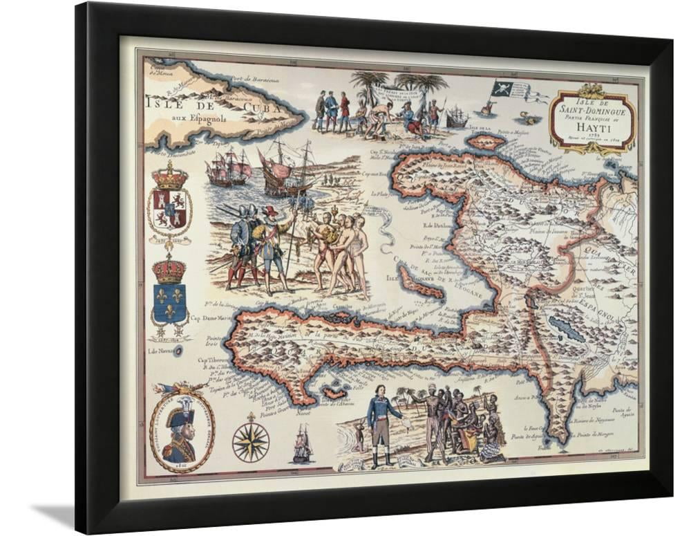 Map of the Island of Haiti, 1789, World Culture Framed Art Print Wall Art Sold by Art.Com 
