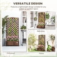 thumbnail image 4 of Outsunny Raised Garden Bed Planter with Trellis for Vines, Dark Brown, 4 of 10