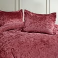 thumbnail image 3 of Regency Heights Luxury Velvet Comforter Set, 3-Piece Bedding, All-Season Down Alternative Bed Set with Pillow Shams, Full/Queen, Ruby Wine, 3 of 8