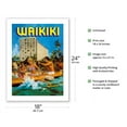 thumbnail image 2 of Waikiki - Outrigger Canoe - Outrigger Hotel - Vintage Advertising Poster by N. Nichelson c.1980s - Fine Art Matte Paper Print (Unframed) 18x24in, 2 of 4