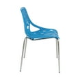 thumbnail image 5 of LeisureMod Modern Asbury Dining Side Chair With Chromed Legs in Blue Set of 2, 5 of 7