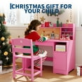 thumbnail image 1 of Kojooin Modern Desk and Chair Set, Multi-Functional Wooden Study Table with Tiltable Desktop, Hutch and Storage Cabinet, Space-Saving Desk Set for Home Use, 1 of 7