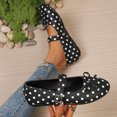 thumbnail image 5 of Women Casual Round Toe Lace Bow Buckle Festival Comfortable Walking Shoes Flat Ballet Style On Lightweight Breathable Non Daily Dressy, 5 of 9