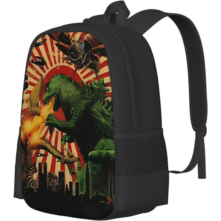 Godzilla Backpack for Boys Girls Kids Monster Print Backpack Cool Pattern School Bag