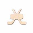 thumbnail image 1 of Unfinished Wood Hockey Sticks Pair with Puck Silhouette - Craft- up to 24" DIY 2" / 1/8", 1 of 3