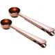 thumbnail image 1 of Coffee Scoop Clip, 2 in 1 Long Handle Stainless Steel Spoon with Bag Clip Perfect for Coffee, Tea, Kitchen Tools 2 Pack Rose Gold, 1 of 4