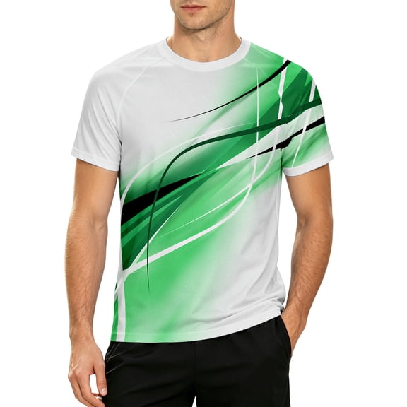 Mens Golf Polo Shirts Graphic Print Short Sleeve Blend Modern Couple Shirts,Green,M