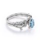 thumbnail image 3 of JeenMata Anillo de Novia con Diseño de Hojas en Forma de Milgrain con Filigrana Art Déco Aguamarina Azul de 1,5 Quilates Talla Huevo y Moissanita; Baño de Oro Blanco de 18 K sobre Plata, 3 of 6