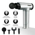 thumbnail image 3 of TRAKK Deep Tissue Handheld Massage Gun w/ 4 Speeds & Attachments, Silver, 3 of 8