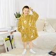 thumbnail image 6 of Wearable Blanket with Sleeves and Pocket Oversized Hooded Sweatshirt 3-14 YR Honey Jars and Bees Pattern M, 6 of 7