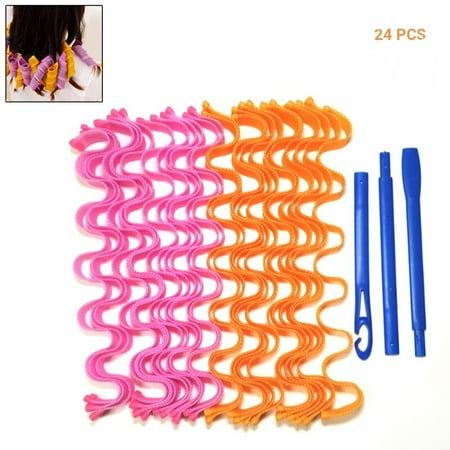 - Magic Long Hair Curlers Curl Formers Leverage Rollers Spiral Ringlets Hot New Wave Formers DIY Curl Formers (50cm/24 Pcs)