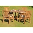 thumbnail image 4 of Teak Dining Set:4 Seater 5 Pc - 48" Round Butterfly Table And 4 Osborne Arm Chairs Outdoor Patio Grade-A Teak Wood WholesaleTeak #WMDSOS3, 4 of 4