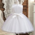 thumbnail image 5 of KONDYS Girls Elegant Dresses Bowknot Sleeveless Ruffles Solid Color Lace Bridesmaid Pageant Prom Gown Party Dress Summer Clothes for 5-6Y, 5 of 8