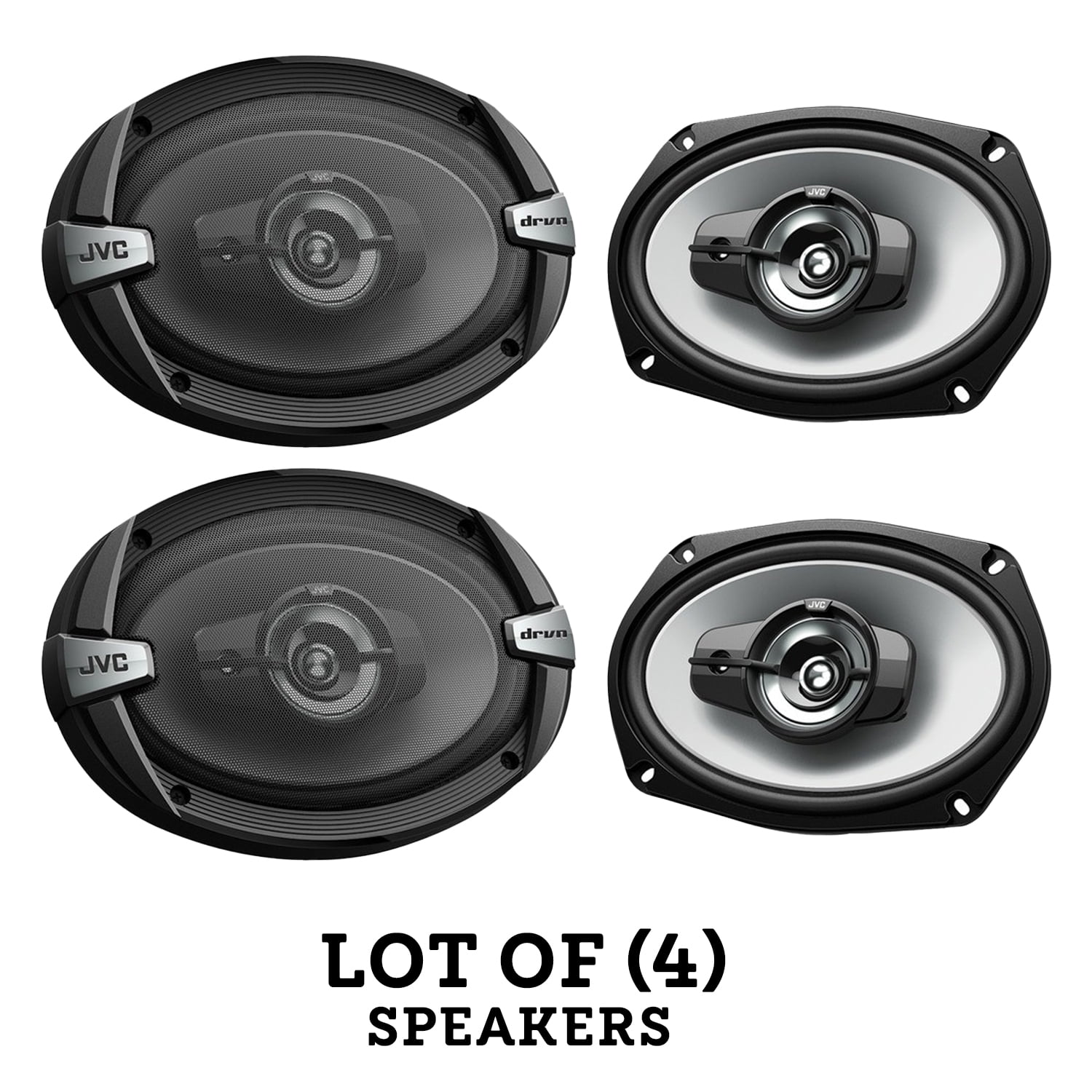 (Set of 2) JVC CS-DR693 DR Series 6x9" 500W 3-Way Coaxial Stereo Car ...