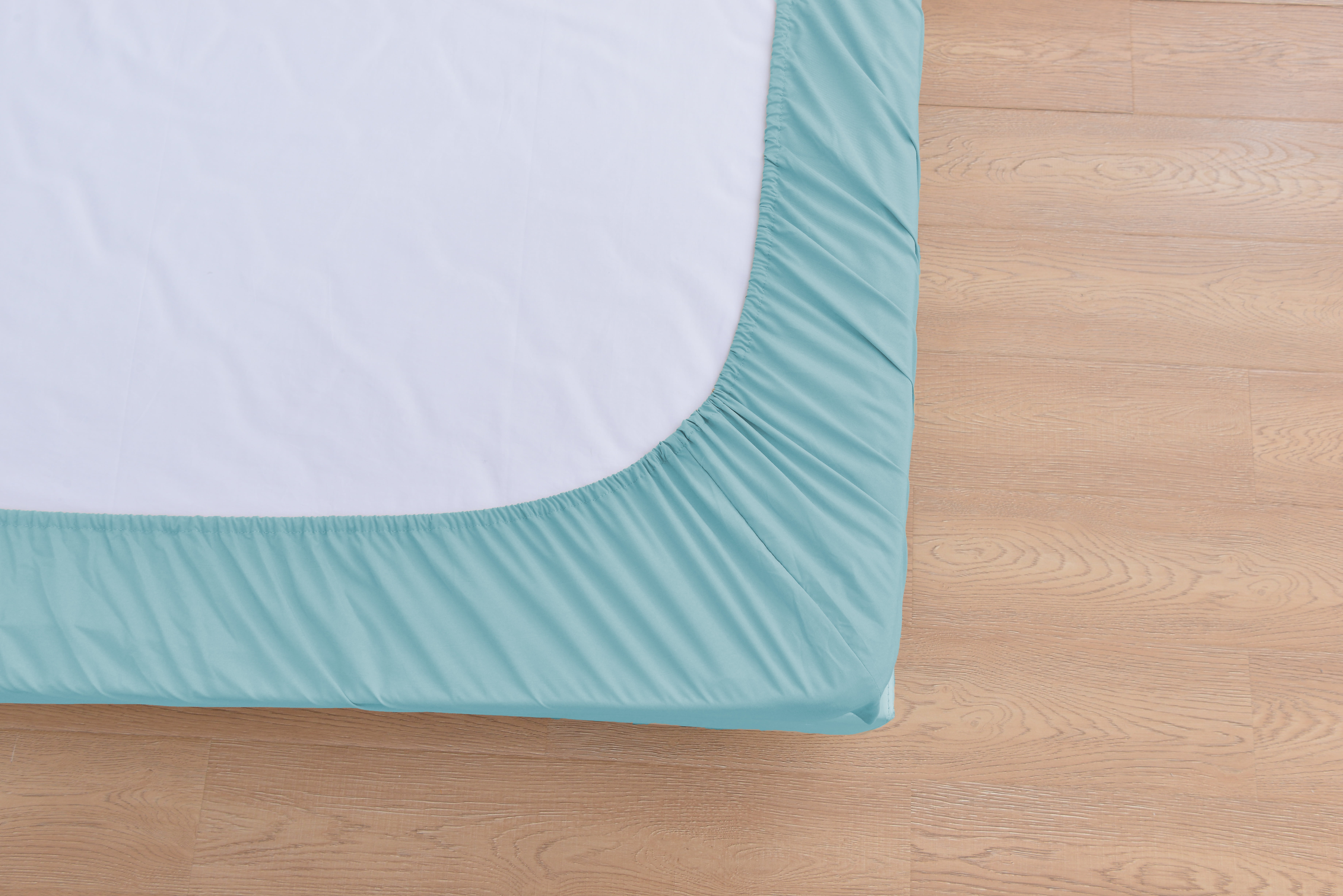 7 Piece Rayon Made From Bamboo Sheet Set by OKAO, Split Aqua Sheets - Silky Soft- Wrinkle Free- Deep Pockets- Softer and Stronger Than Cotton - 2 Fitted Sheet, 1 Flat, 4 Pillowcases Split King, Aqua