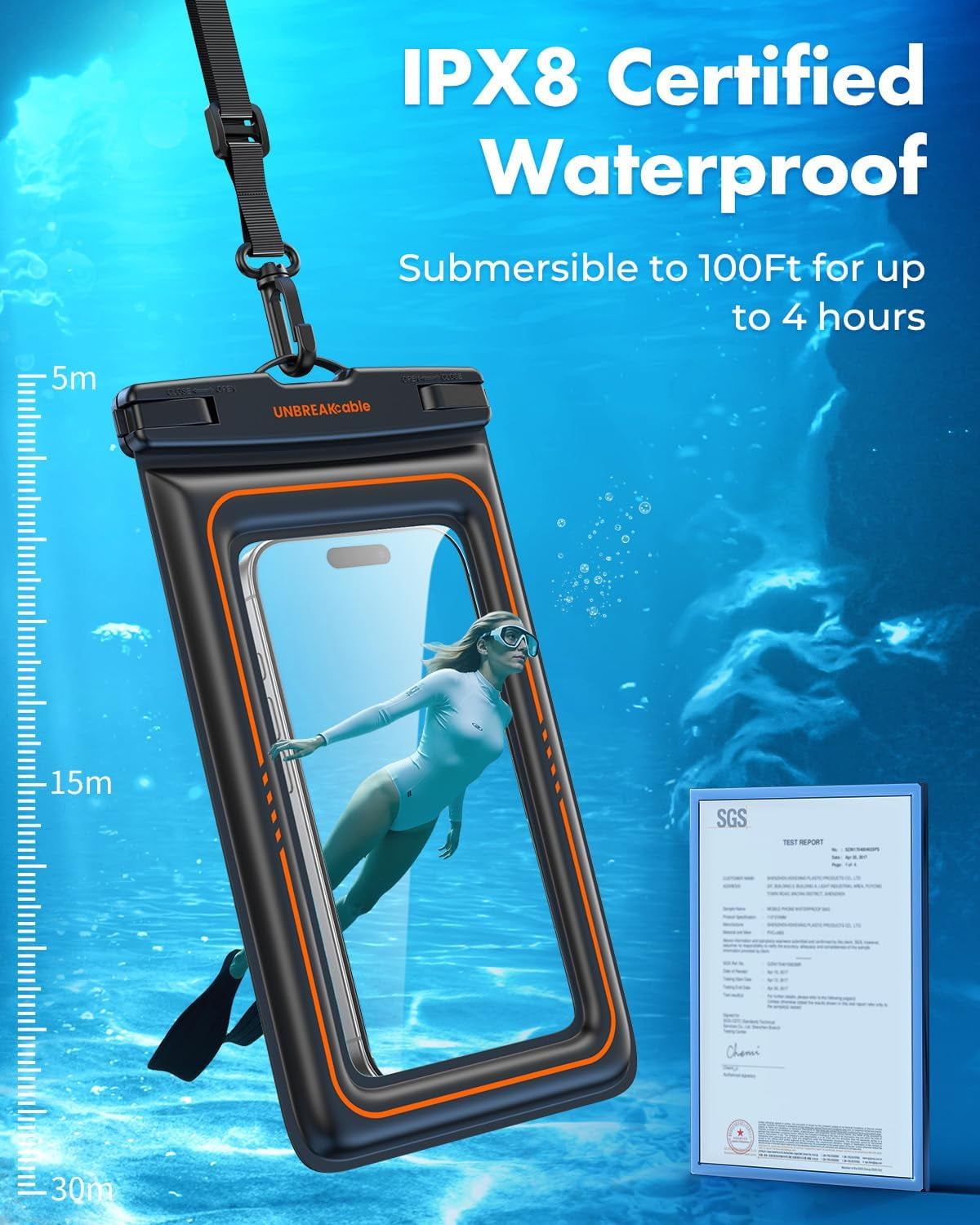 Floating Waterproof Phone Pouch 2 Pack, IPX8 Waterproof Phone Case Dry Bag Kayak/Beach/Cruise Travel Essentials, Water Proof Pouch for iPhone 16 15 Pro Max, Samsung S25 Ultra S24 S23-7"