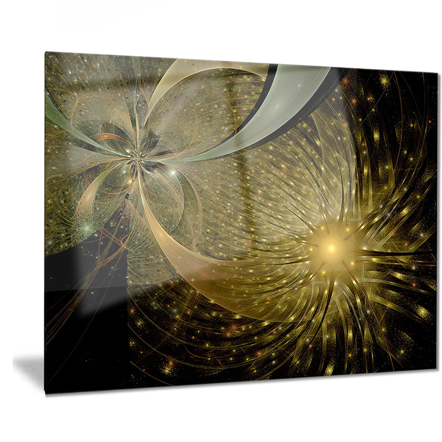 Symmetrical Firework Pattern 40.00" x 30.00" Painting Art Prints, by Designart