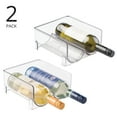 mDesign Stackable Plastic Wine Rack Holder, 2 Pack, Clear, Fridge Drink ...
