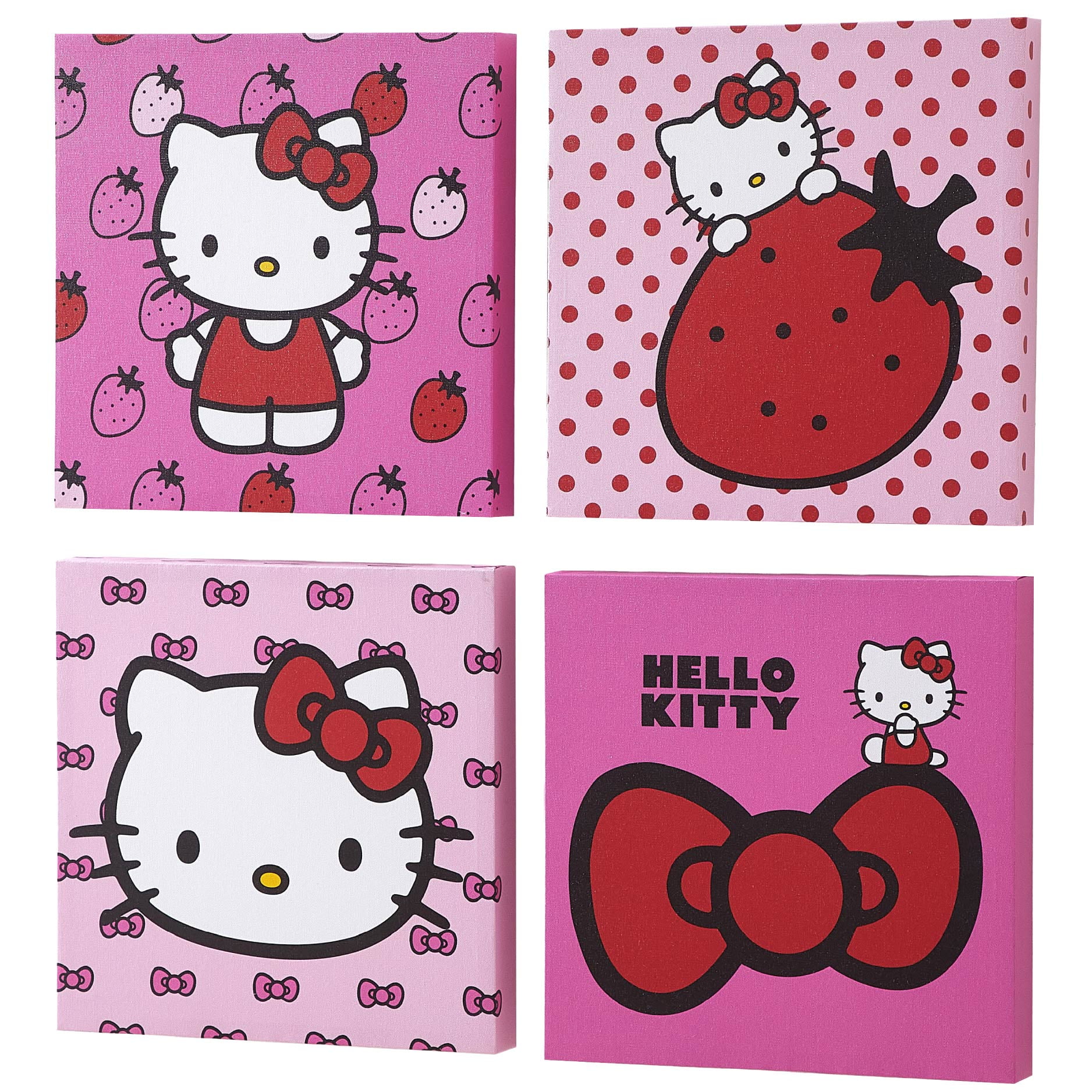 Hello Kitty Wall Décor for Kids Room, 4-Pack