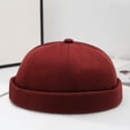 thumbnail image 3 of YAOBAMM Bonnet Femme Femme Homme Chapeau Rond Couleur Unie Réglable Sans Bord Respirant Décoratif Danseuse de Rue Crâne, 3 of 7