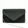thumbnail image 2 of pitrice Women Envelope Bag Rectangular Hasp Rhinestone Stylish Fashionable Business Party Bridal Handbag Birthday Gift Black, 2 of 9