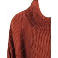 thumbnail image 4 of Más el tamaño de gota del hombro del cuello alto suéter Rosegal Mangas largas de talla grande, 4 of 5