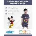 thumbnail image 2 of Disney Mickey Mouse Pluto Vintage Drop Shoulder T-Shirt and Shorts Outfit Set Toddler to Big Kid, 2 of 5