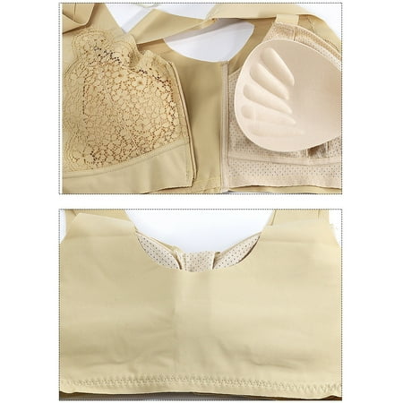 

CAICJ98 Plus Size Lingerie Seamless Bra Wireless Bra for Women Convertible Strap Ultra Comfort Bra V Neck Invisible Bralette Beige XL