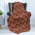 thumbnail image 4 of Oriental Soft Flannel Fleece Throw Blanket, Illustration with Giraffe and Geometric Shapes Rhombuses and Circles, Cozy Plush for Indoor and Outdoor Use, 60" x 80", Multicolor, by Ambesonne, 4 of 5