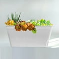 thumbnail image 3 of Olly & Rose Lazy Planters - Matt White Planters Self Watering Plastic Plant Pots for Indoors and Outdoors (rectangle) - Set 3, 3 of 4