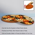 thumbnail image 4 of Thanksgiving 6PCS Microfiber Leather Round Coasters, 11x11 cm/4.3x4.3 in - Set of 6 Drink Coasters for Home and Office Use, 4 of 6